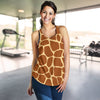 Giraffe Texture Print Women Racerback Tank Top