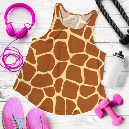 Giraffe Texture Print Women Racerback Tank Top