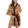 Giraffe Texture Print Women Short Kimono Robe