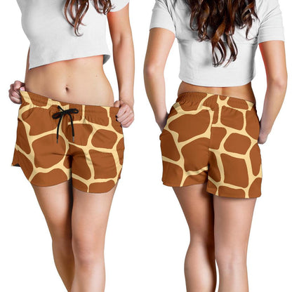 Giraffe Texture Print Women Shorts-JTAMIGO.COM