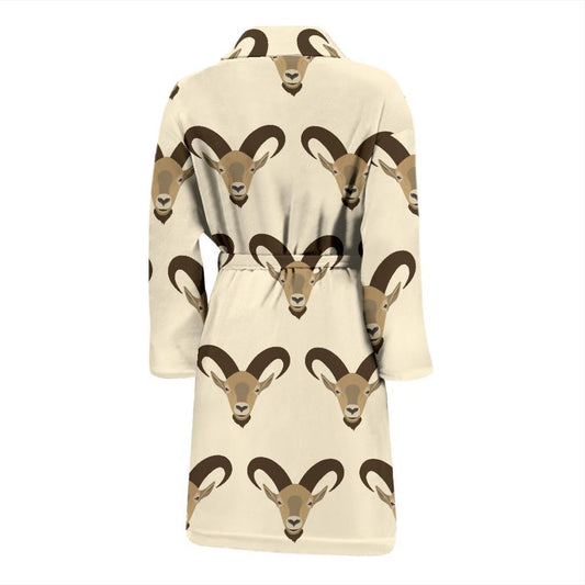 Goat Pattern Print Design 01 Men Bathrobe-JORJUNE.COM