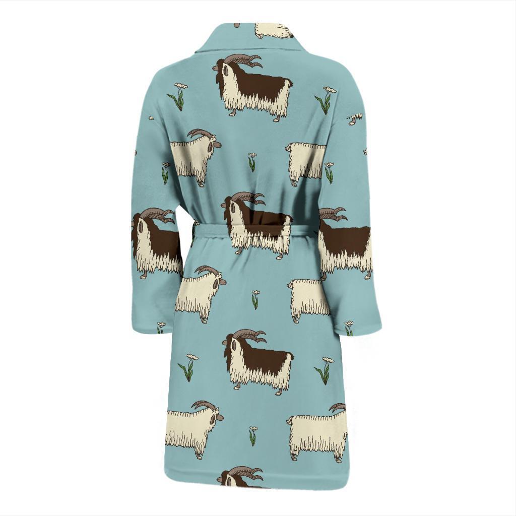 Goat Pattern Print Design 02 Men Bathrobe-JORJUNE.COM