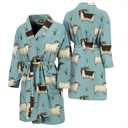 Goat Pattern Print Design 02 Men Bathrobe-JORJUNE.COM