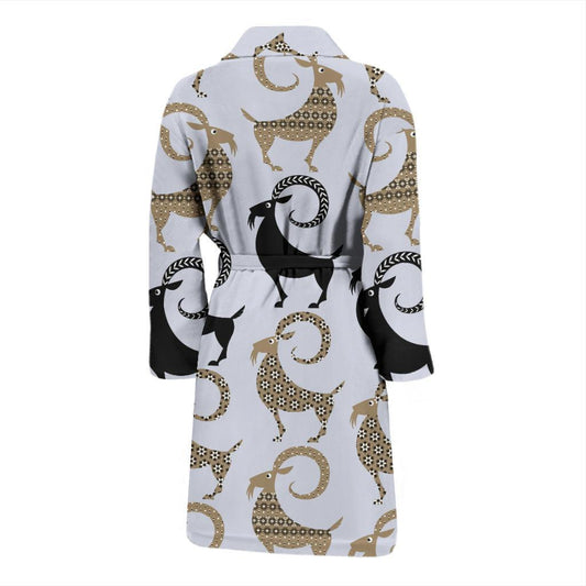 Goat Pattern Print Design 03 Men Bathrobe-JORJUNE.COM
