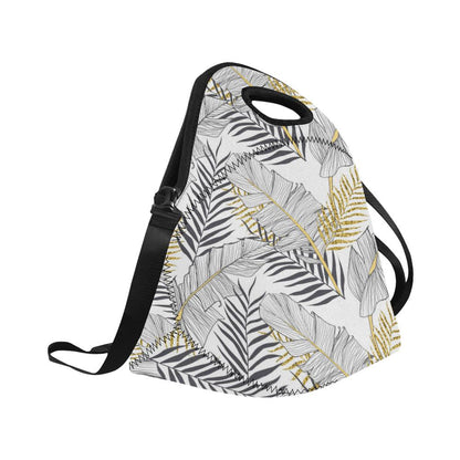 Gold Glitter Tropical Palm Leaves Neoprene Lunch Bag (Model 1669)(Large)-JTAMIGO.COM