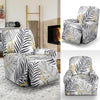 Gold Glitter Tropical Palm Leaves Recliner Slipcover-JTAMIGO.COM