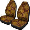 Gold Sunflower Hand Drawn Print Universal Fit Car Seat Covers