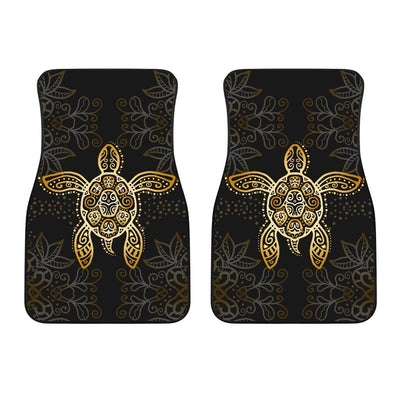 Gold Tribal Turtle Polynesian Design Car Floor Mats