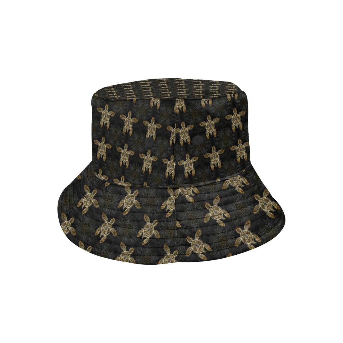 Gold Tribal Turtle Polynesian Design Unisex Bucket Hat