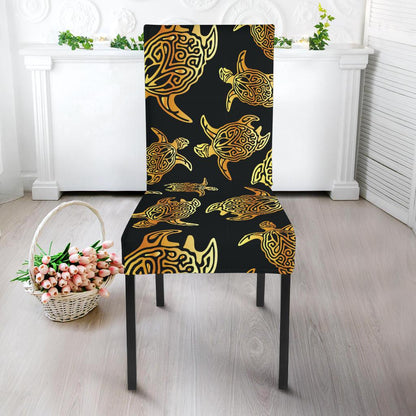 Gold Tribal Turtle Polynesian Themed Dinning Chair Slipper-JTAMIGO.COM