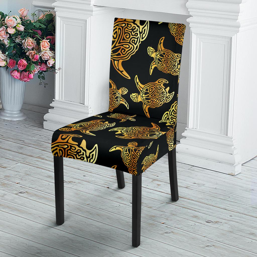 Gold Tribal Turtle Polynesian Themed Dinning Chair Slipper-JTAMIGO.COM