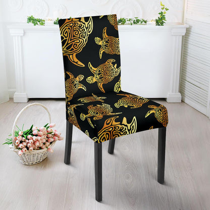 Gold Tribal Turtle Polynesian Themed Dinning Chair Slipper-JTAMIGO.COM