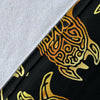 Gold Tribal Turtle Polynesian Themed Fleece Blanket