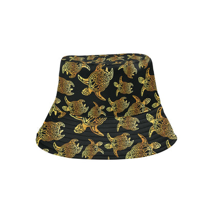 Gold Tribal Turtle Polynesian Themed Unisex Bucket Hat