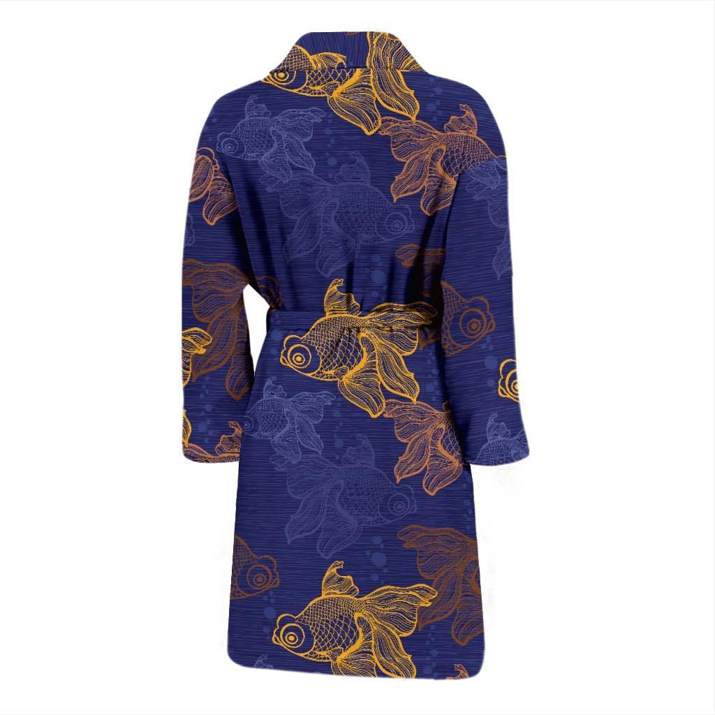 Goldfish Pattern Print Design 01 Men Bathrobe-JORJUNE.COM