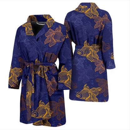 Goldfish Pattern Print Design 01 Men Bathrobe-JORJUNE.COM