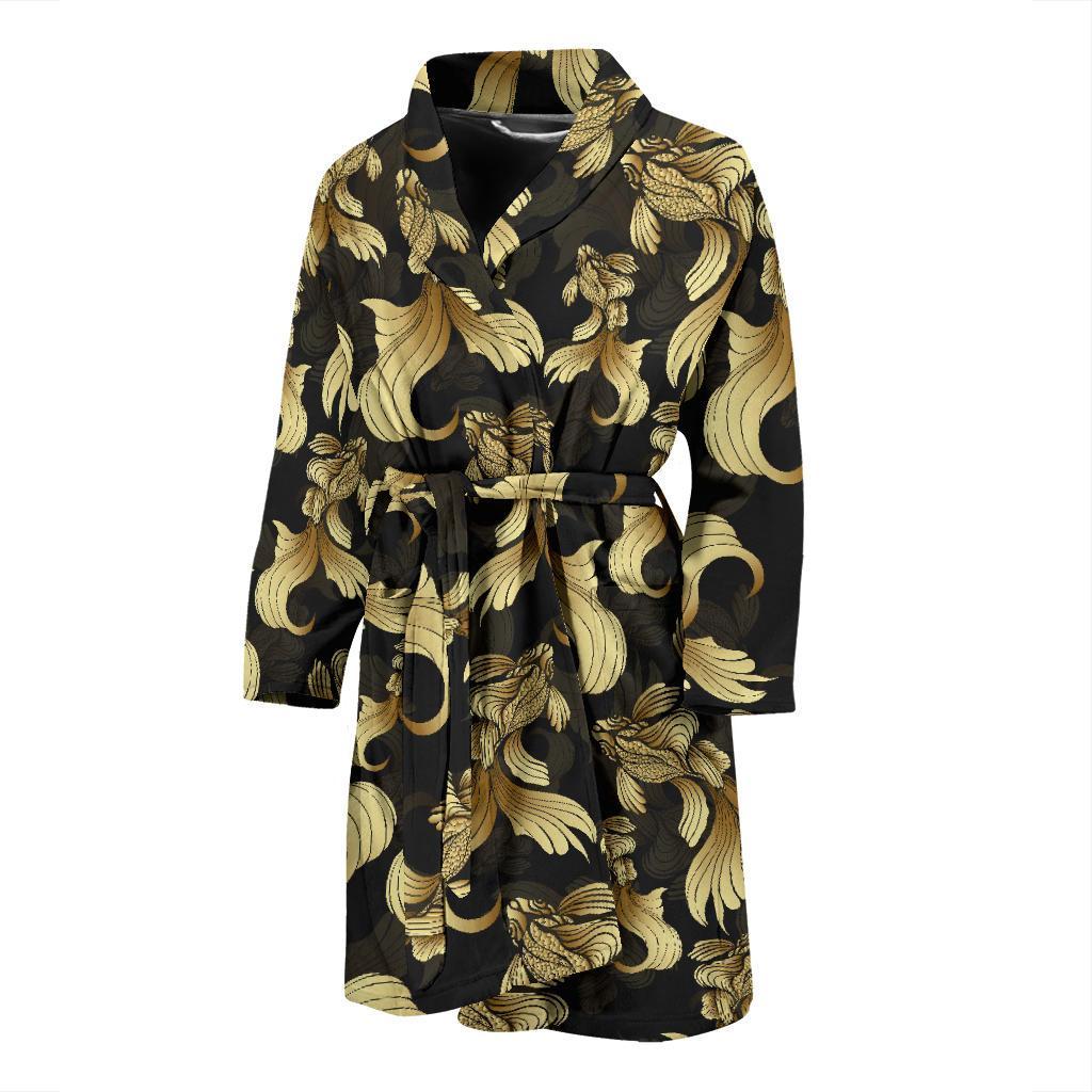 Goldfish Pattern Print Design 02 Men Bathrobe-JORJUNE.COM