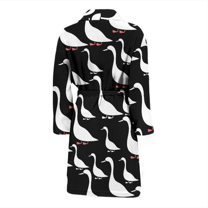 Goose Pattern Print Design 01 Men Bathrobe-JORJUNE.COM