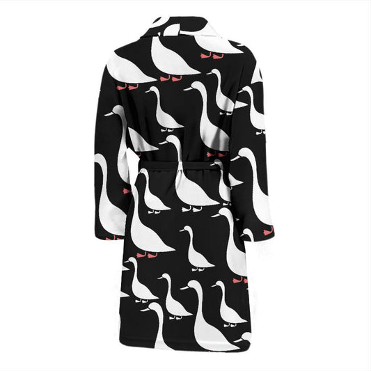 Goose Pattern Print Design 01 Men Bathrobe-JORJUNE.COM