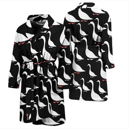 Goose Pattern Print Design 01 Men Bathrobe-JORJUNE.COM