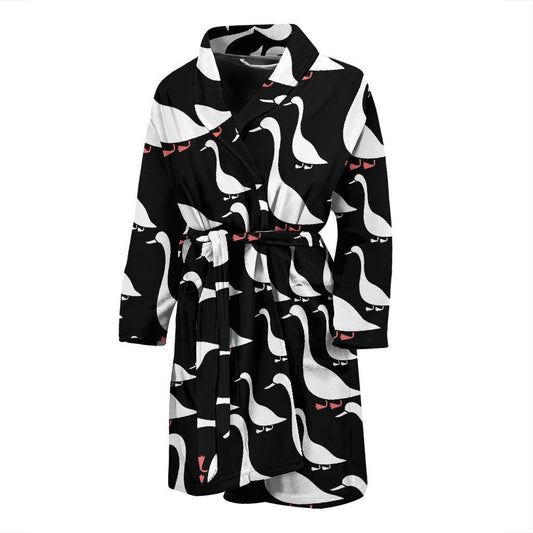 Goose Pattern Print Design 01 Men Bathrobe-JORJUNE.COM