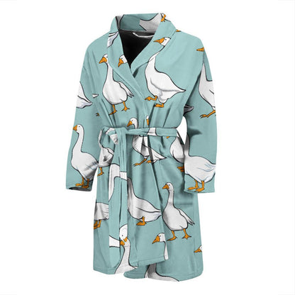 Goose Pattern Print Design 02 Men Bathrobe-JORJUNE.COM