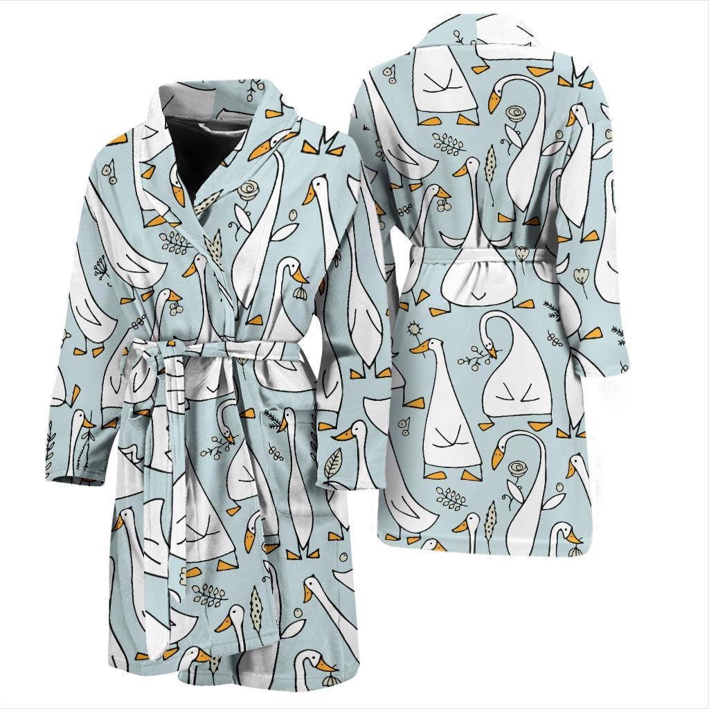 Goose Pattern Print Design 03 Men Bathrobe-JORJUNE.COM