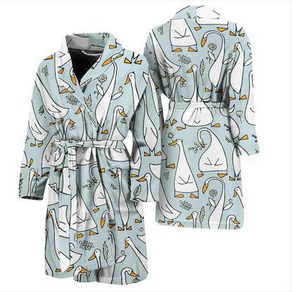 Goose Pattern Print Design 03 Men Bathrobe-JORJUNE.COM