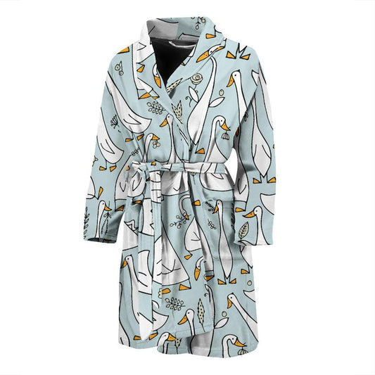 Goose Pattern Print Design 03 Men Bathrobe-JORJUNE.COM
