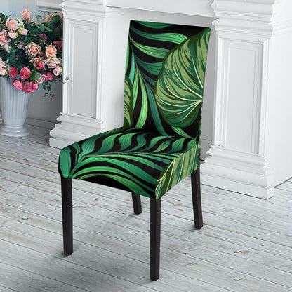 Green Fresh Tropical Palm Leaves Dinning Chair Slipper-JTAMIGO.COM