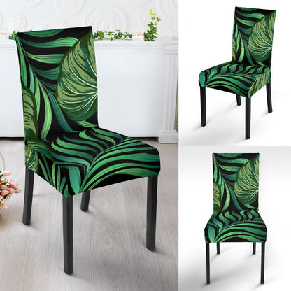 Green Fresh Tropical Palm Leaves Dinning Chair Slipper-JTAMIGO.COM