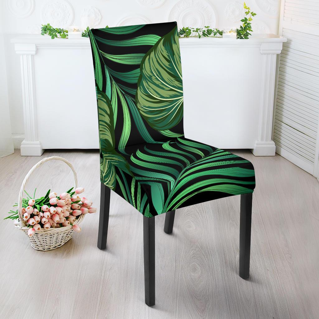 Green Fresh Tropical Palm Leaves Dinning Chair Slipper-JTAMIGO.COM