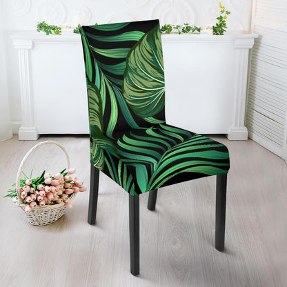 Green Fresh Tropical Palm Leaves Dinning Chair Slipper-JTAMIGO.COM