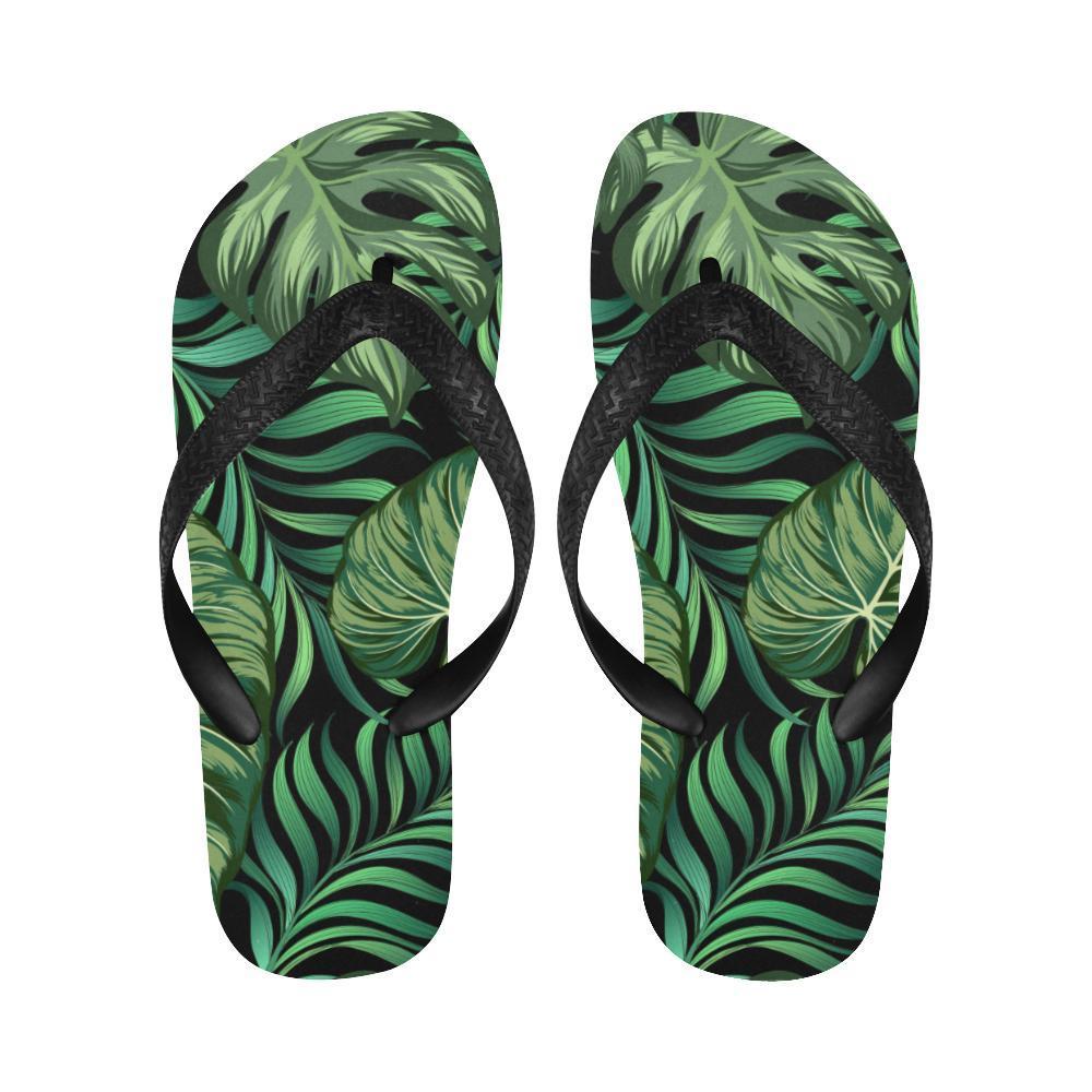 Green Fresh Tropical Palm Leaves Flip Flops-JTAMIGO.COM