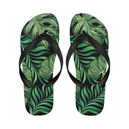 Green Fresh Tropical Palm Leaves Flip Flops-JTAMIGO.COM