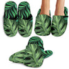Green Fresh Tropical Palm Leaves House Slippers