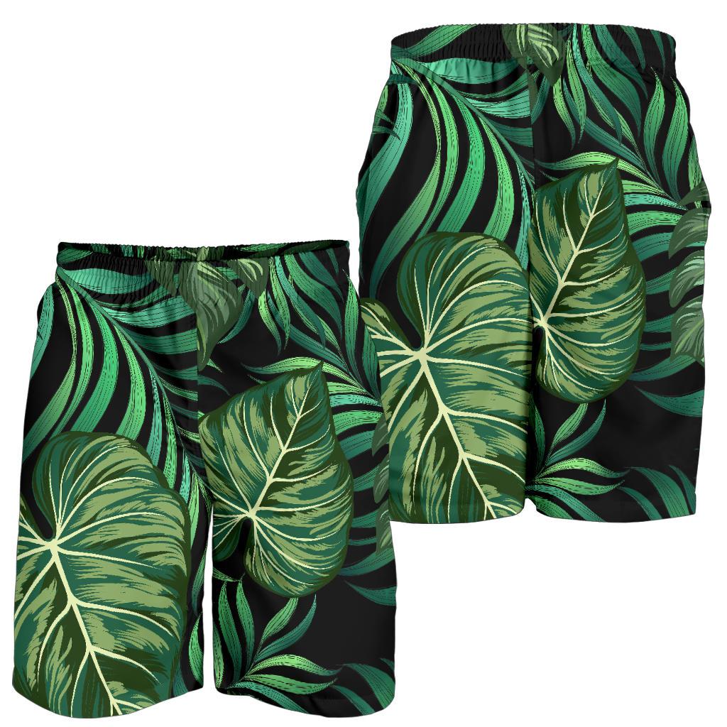 Green Fresh Tropical Palm Leaves Mens Shorts-JTAMIGO.COM