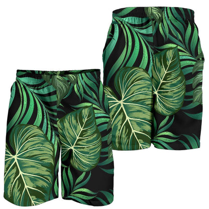 Green Fresh Tropical Palm Leaves Mens Shorts-JTAMIGO.COM