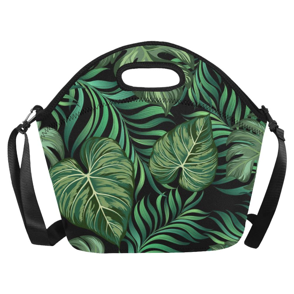 Green Fresh Tropical Palm Leaves Neoprene Lunch Bag (Model 1669)(Large)-JTAMIGO.COM