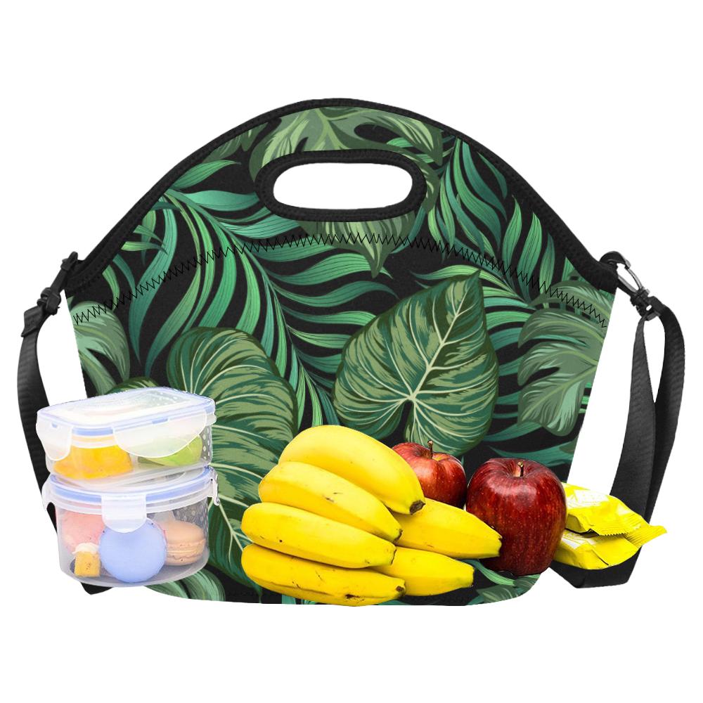 Green Fresh Tropical Palm Leaves Neoprene Lunch Bag (Model 1669)(Large)-JTAMIGO.COM