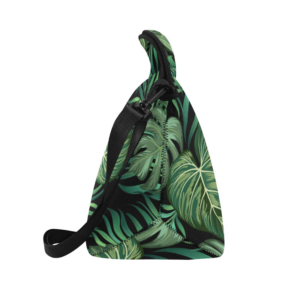 Green Fresh Tropical Palm Leaves Neoprene Lunch Bag (Model 1669)(Large)-JTAMIGO.COM