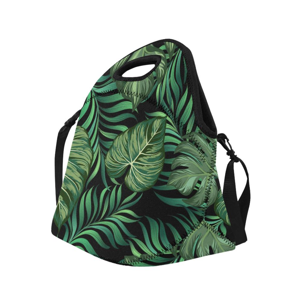 Green Fresh Tropical Palm Leaves Neoprene Lunch Bag (Model 1669)(Large)-JTAMIGO.COM