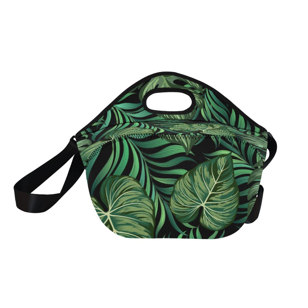 Green Fresh Tropical Palm Leaves Neoprene Lunch Bag (Model 1669)(Large)-JTAMIGO.COM