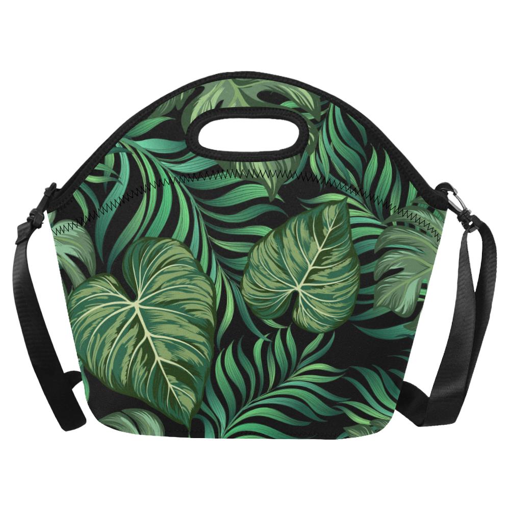 Green Fresh Tropical Palm Leaves Neoprene Lunch Bag (Model 1669)(Large)-JTAMIGO.COM