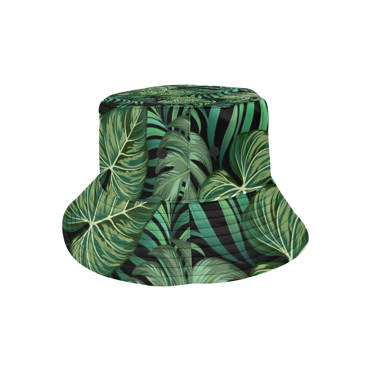 Green Fresh Tropical Palm Leaves Unisex Bucket Hat