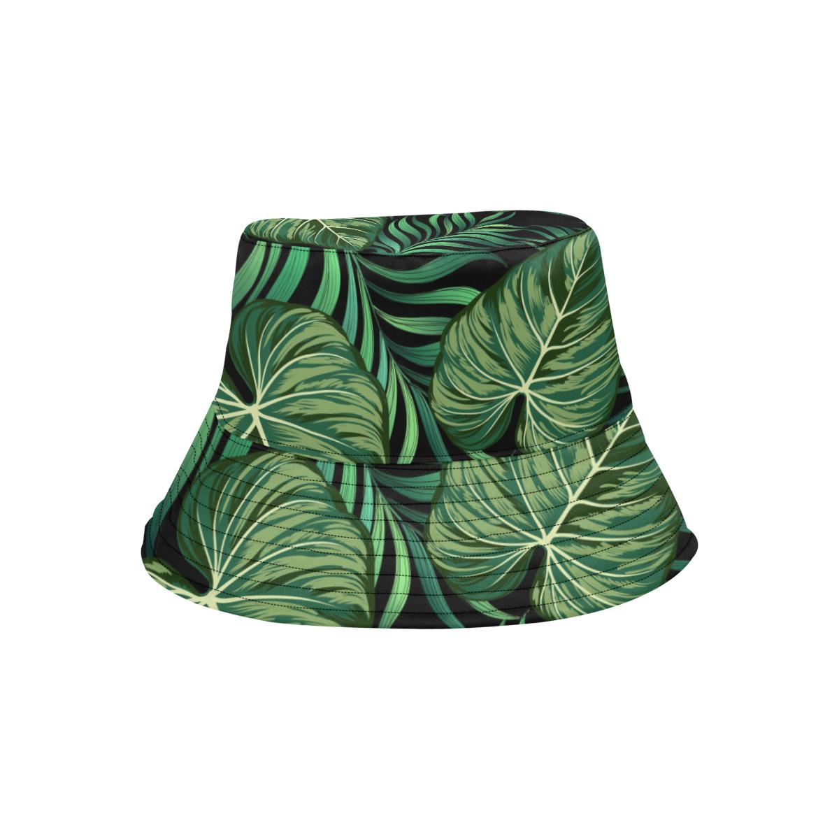 Green Fresh Tropical Palm Leaves Unisex Bucket Hat