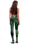 Green Fresh Tropical Palm Leaves Women Leggings