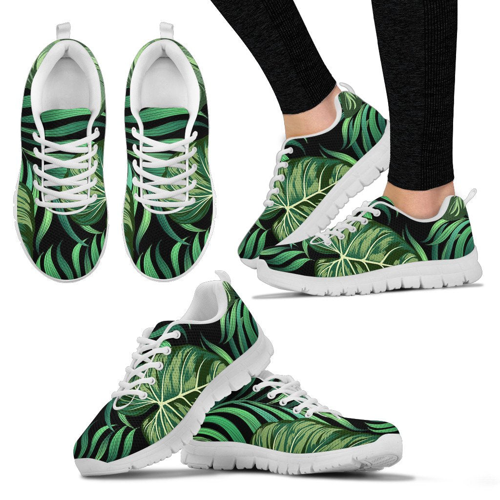 Green Fresh Tropical Palm Leaves Women Sneakers Shoes