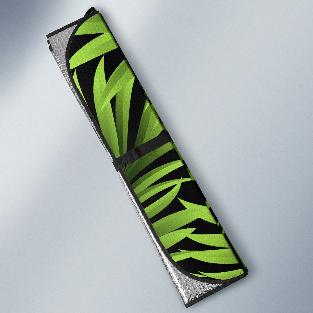 Green Neon Tropical Palm Leaves Car Sun Shade For Windshield