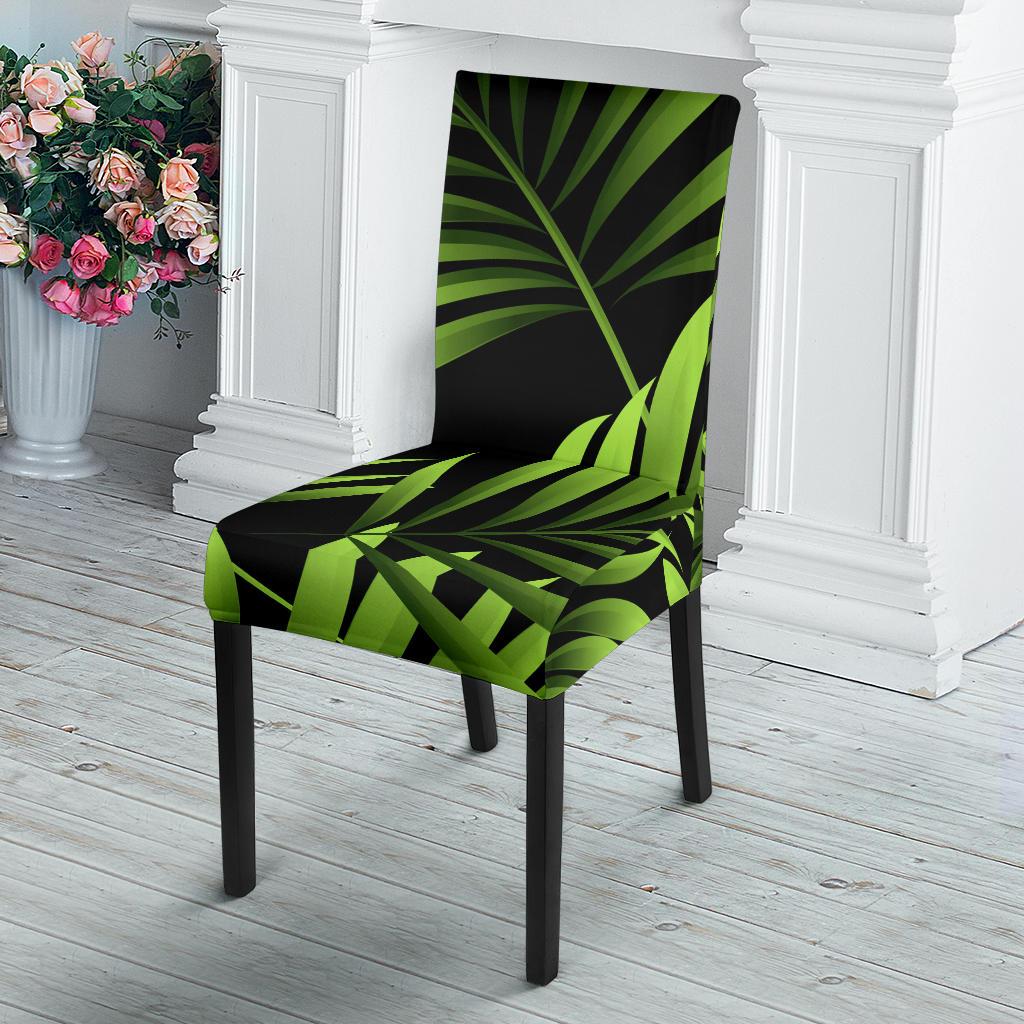 Green Neon Tropical Palm Leaves Dinning Chair Slipper-JTAMIGO.COM